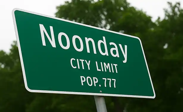 Noonday City Limit Sign